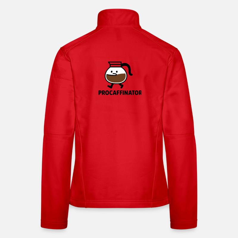 Dessin animé avec tasse de café ProCaffinator Veste en tissu softshell Femme