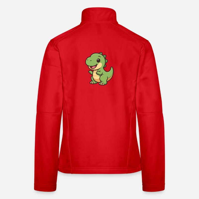 Happy Dino Cuddle Clipart Women's Softshell Jacket