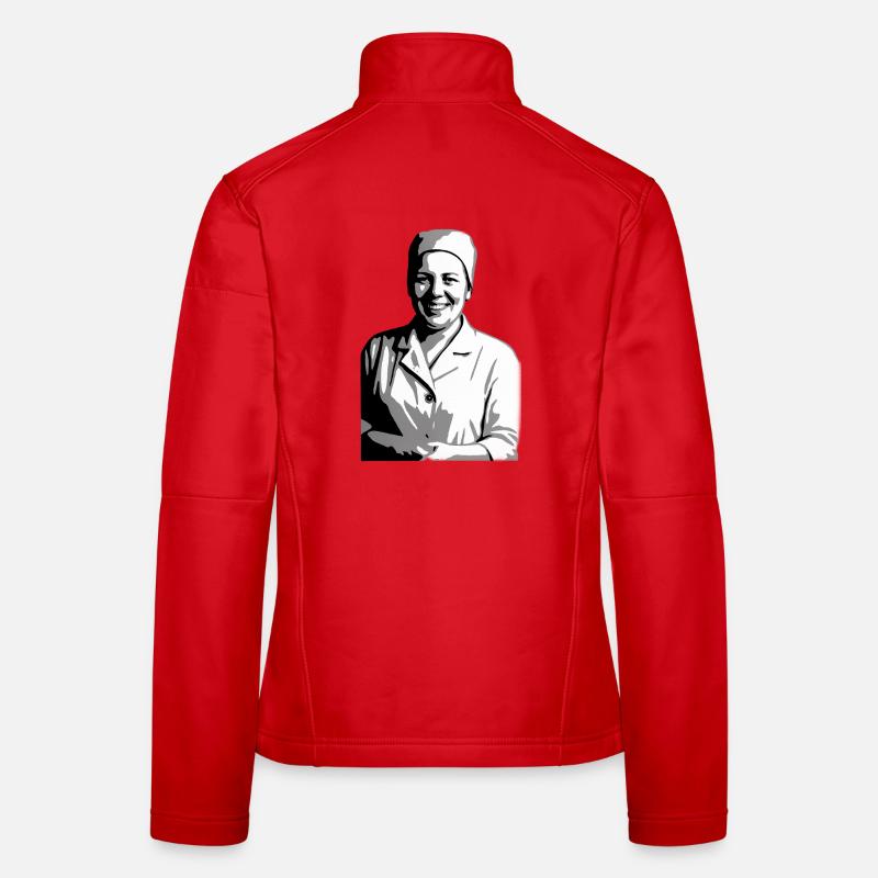 Lächelnde Pflegerin Mama 1970 Frauen Softshelljacke