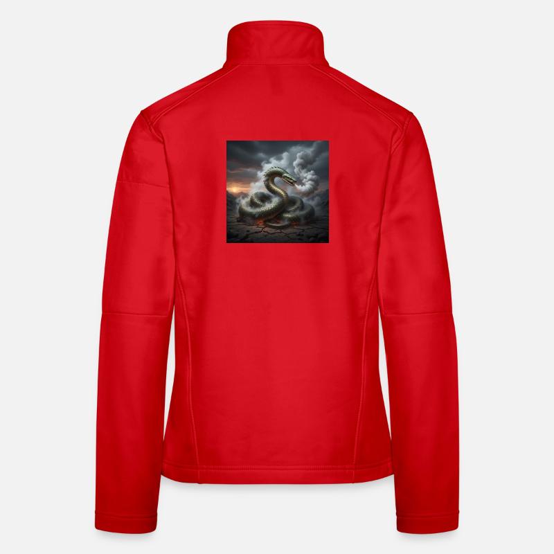 Schlange im Lavafeld - Frauen Softshelljacke - Rot