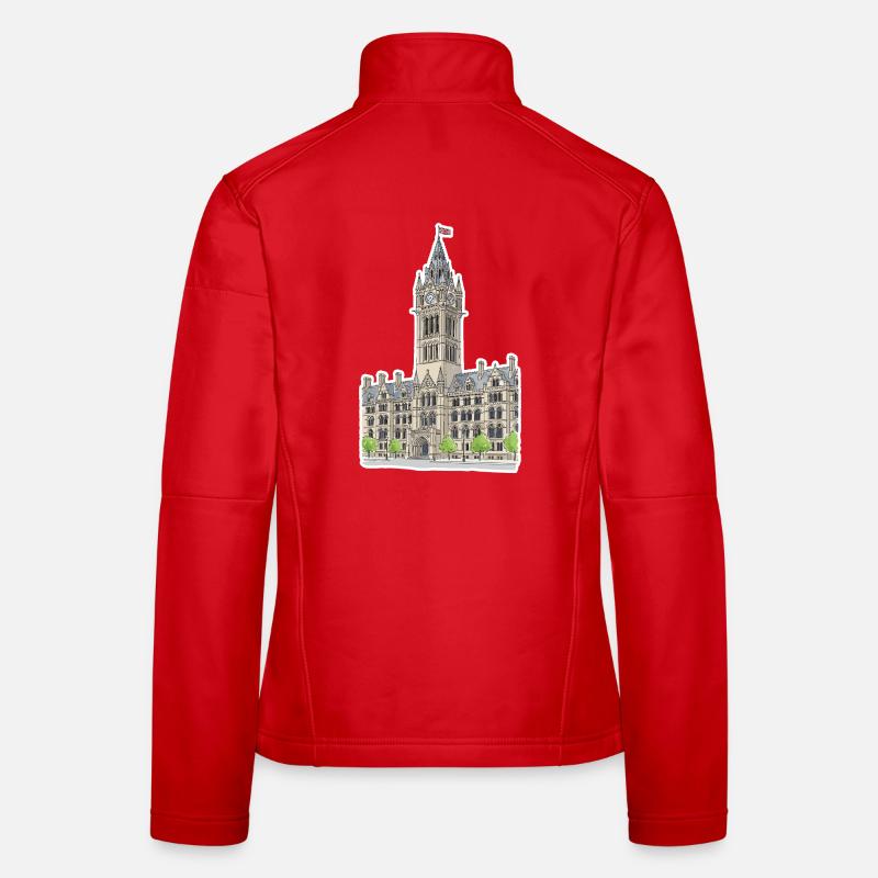 Manchester Town Hall Clock Tower Gothic Art Women's Softshell Jacket