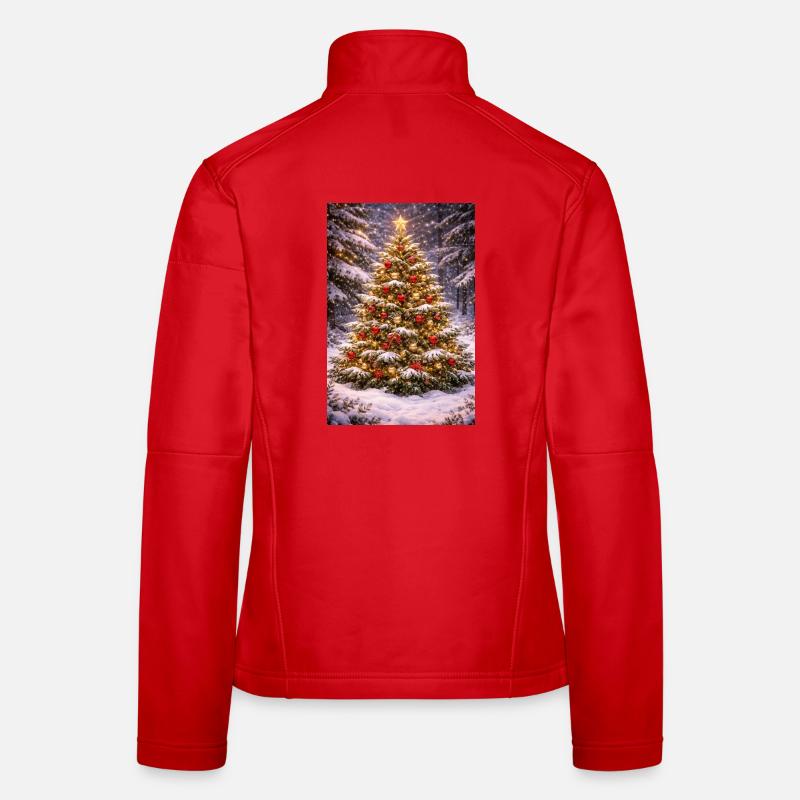 Winterzauber Baumdeko - Frauen Softshelljacke - Rot