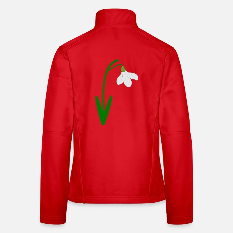 Schneeglöckchen, Geburtsmonat Januar Blumengeburtstag - Frauen Softshelljacke - Rot