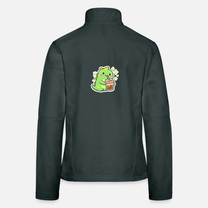 Süßer Dino mit Bubble Tea Frauen Softshelljacke