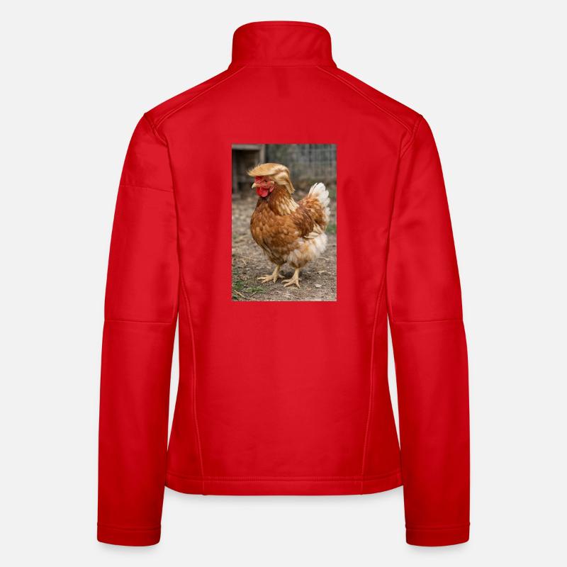 Huhn mit Haarpracht Retro - Frauen Softshelljacke - Rot