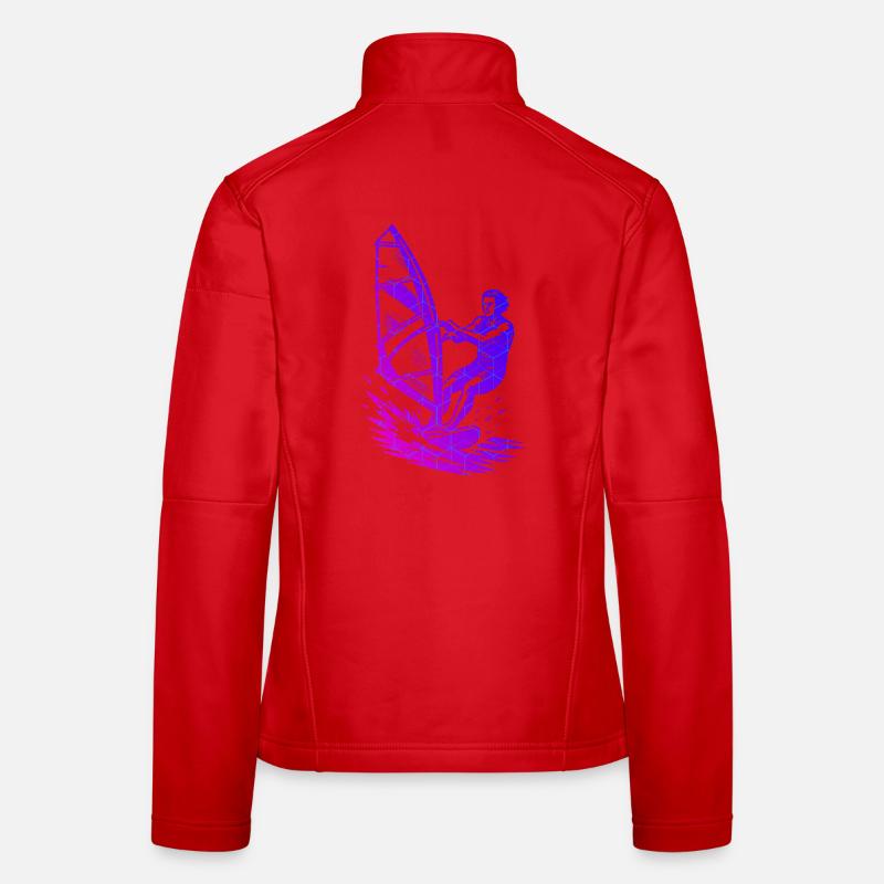 Clean Windsurfing Artwork for Windsurf Women's Softshell Jacket