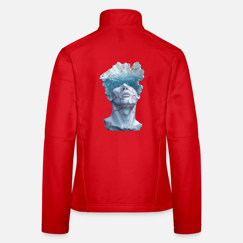 surreal marble statue bust Women's Softshell Jacket