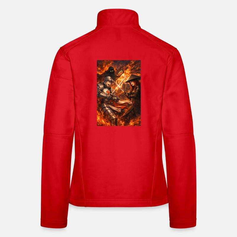 Knight duel in the firestorm Women's Softshell Jacket
