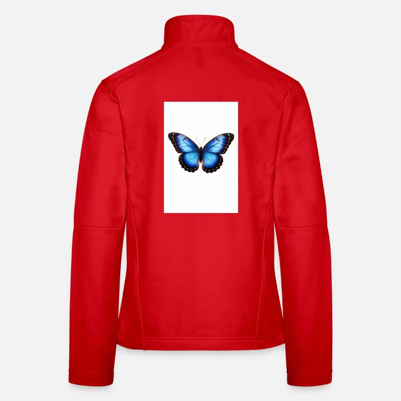 Blauer Schmetterling Flügel Frauen Softshelljacke