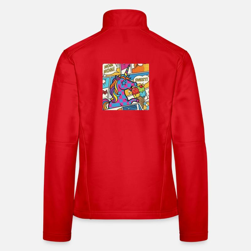 Unicorn Pop Art Delight Rainbow - Women's Softshell Jacket - red