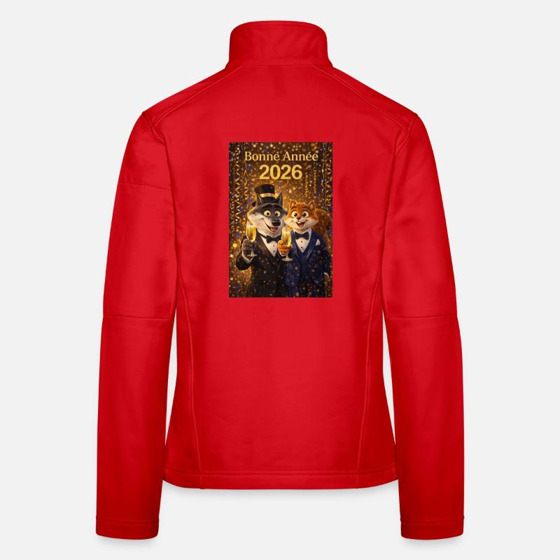 Happy New Year 2026 – Elegant Wolf and Squirrel Women's Softshell Jacket