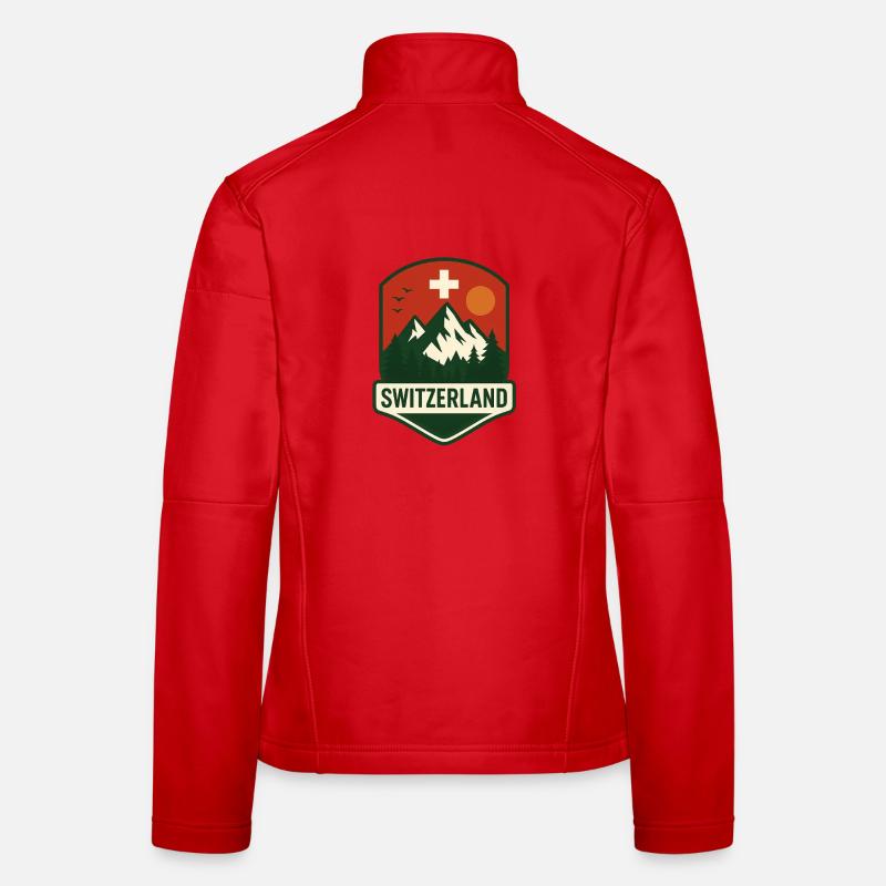 Schweizer Berglandschaft Badge Frauen Softshelljacke