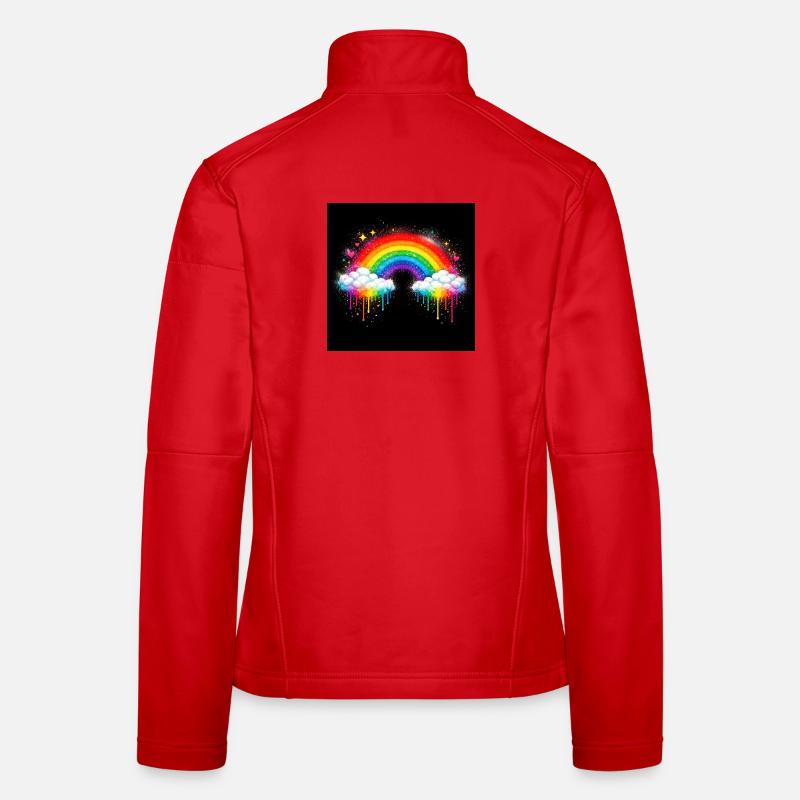 Rainbow Cloud Graffiti Drop Women's Softshell Jacket