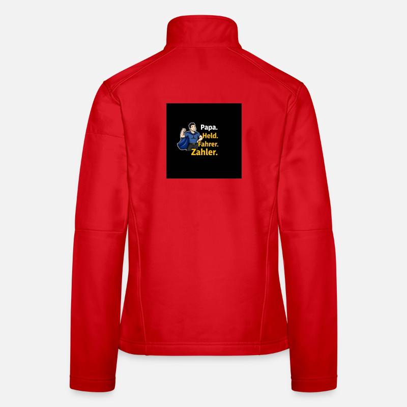 Dad Hero Driver Counter Cartoon - Women's Softshell Jacket - red