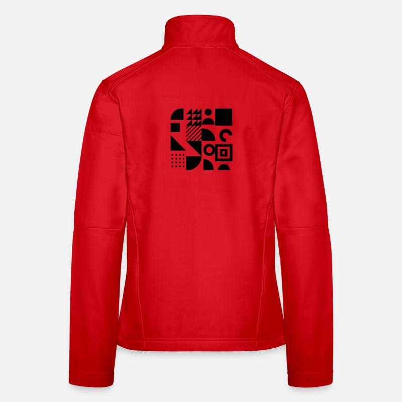 Geometric Collage Block Art Women's Softshell Jacket