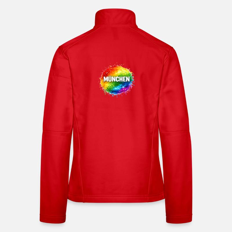 Bunter Farbsplash über München Frauen Softshelljacke