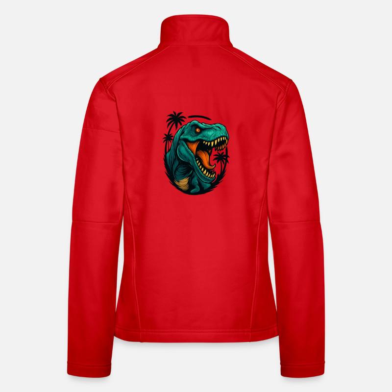 Neon Dino Dschungelkopf Frauen Softshelljacke