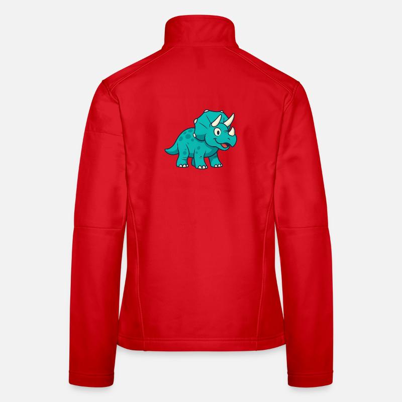 Fröhlicher Dino Triceratops - Frauen Softshelljacke - Rot