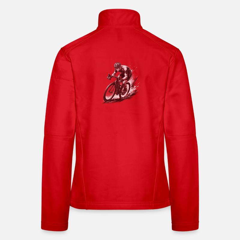 Professional road bike in Comic Ink style Women's Softshell Jacket
