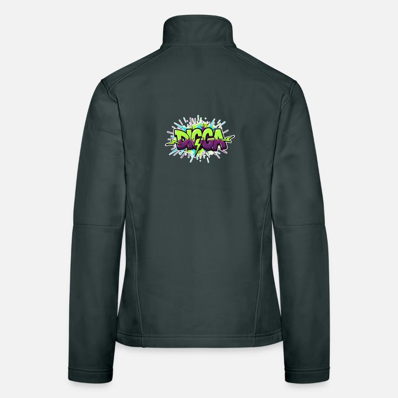 Digga Graffiti Neon Burst Frauen Softshelljacke