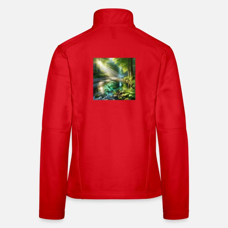 Sunshine in a forest stream Women's Softshell Jacket