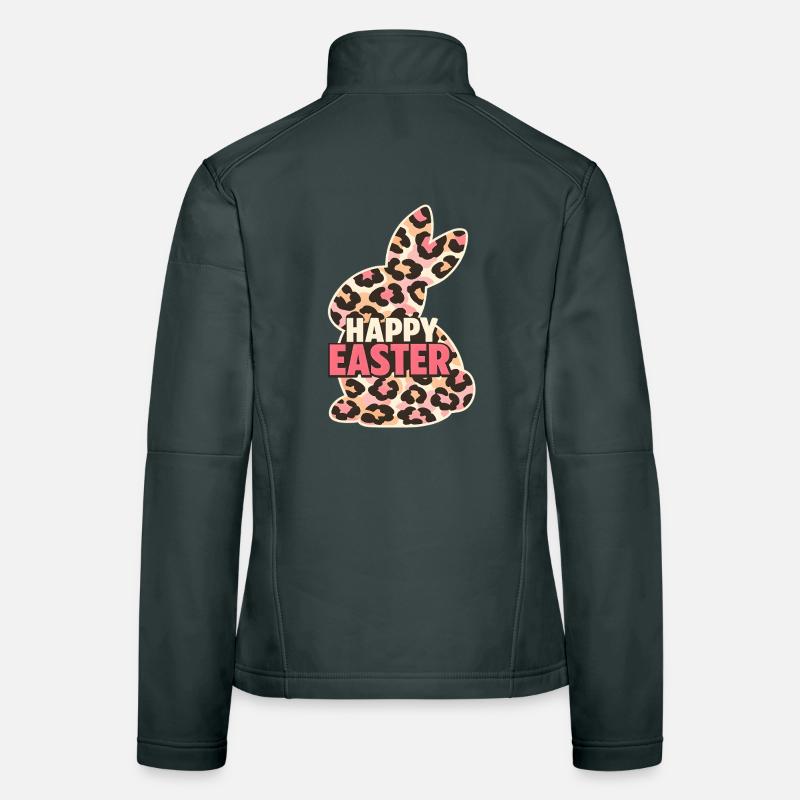 Happy Easter Easter Bunny Leopard Women's Softshell Jacket