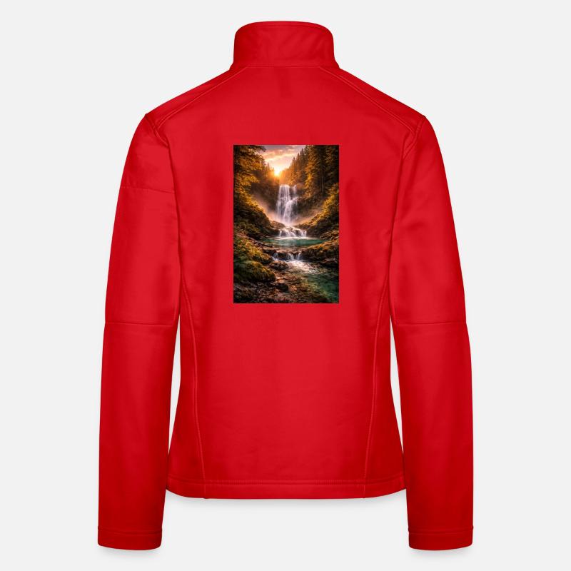 Waterfall in the evening sun Women's Softshell Jacket