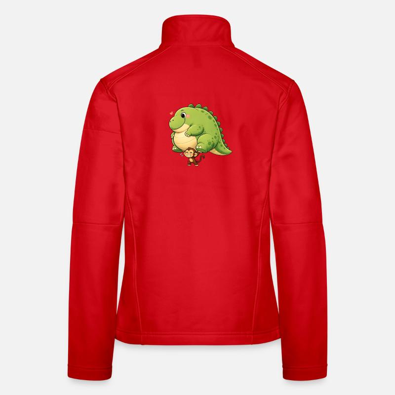 Monkey carrying dinosaur Women's Softshell Jacket
