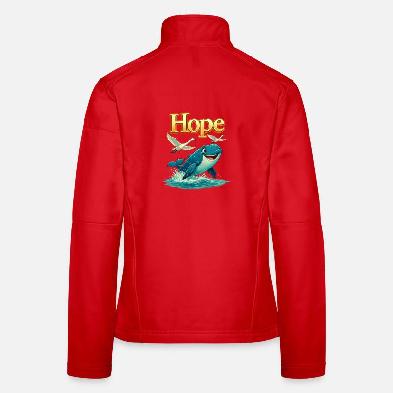 Hoffnung am Meer Wal Frauen Softshelljacke