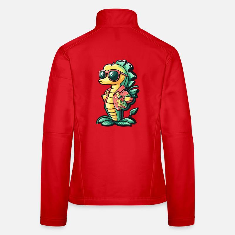 Seepferd Comic Urlaub Frauen Softshelljacke