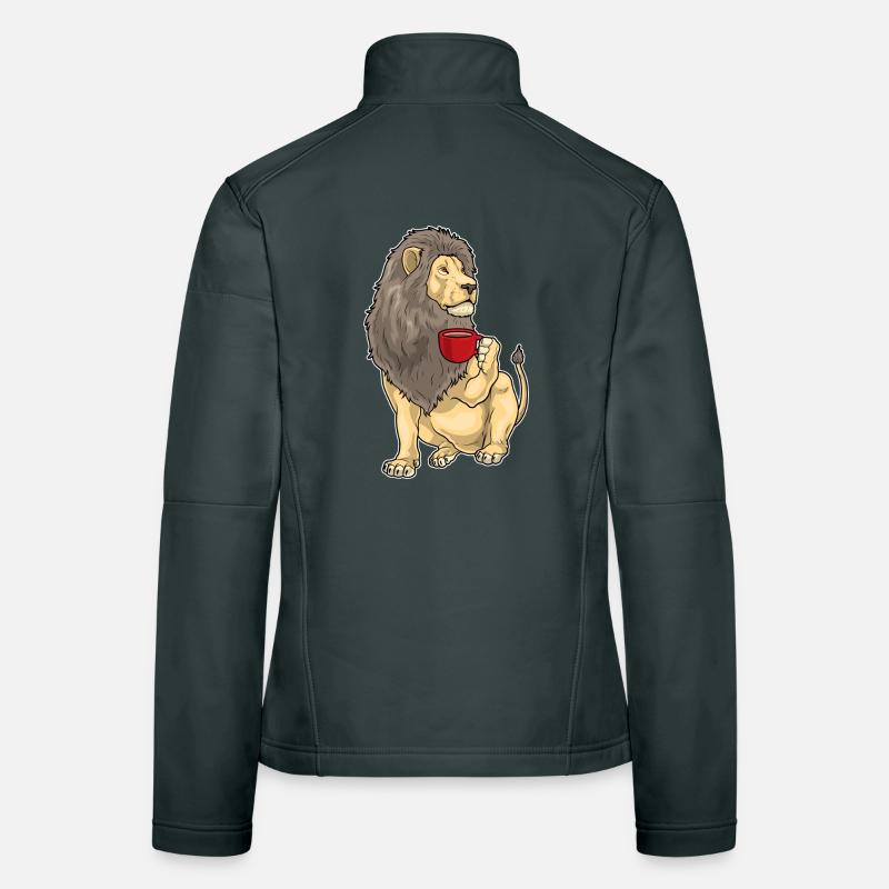 Löwe Kaffee Tasse Frauen Softshelljacke