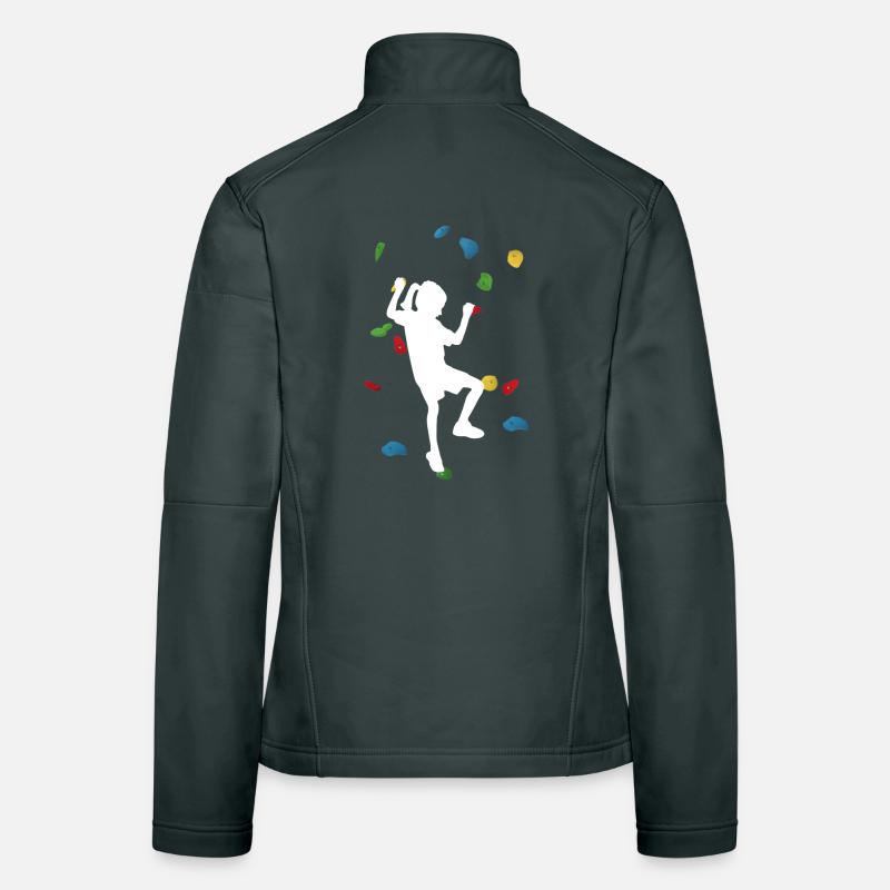 Kletterwand-Mädchen weiß – Boulder Frauen Softshelljacke