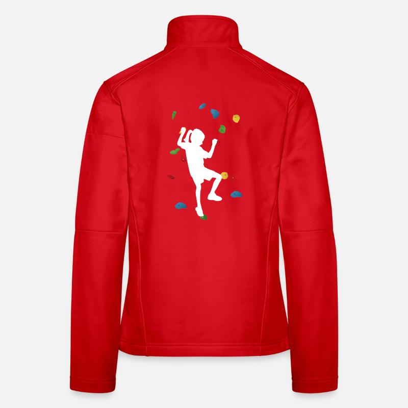 Kletterwand-Mädchen weiß – Boulder Frauen Softshelljacke