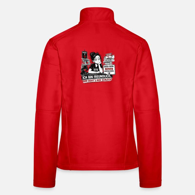 Kassa Offen Nerven Geschlossen - Frauen Softshelljacke - Rot