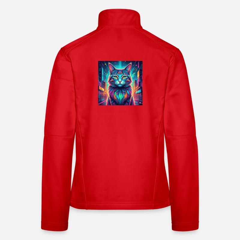 Chat néon Veste en tissu softshell Femme