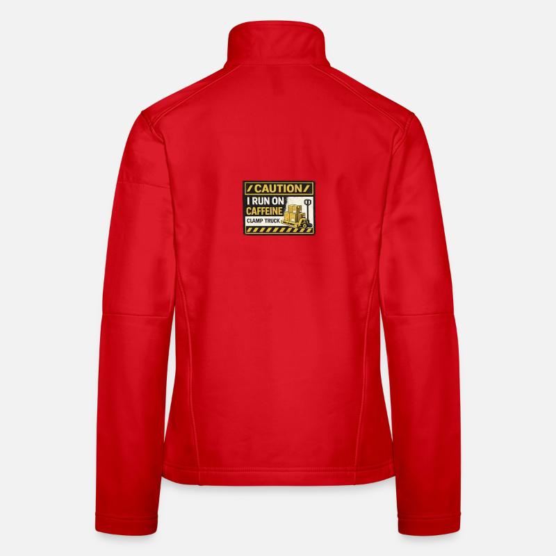 Caffeine Fueled Forklift Patch Women's Softshell Jacket