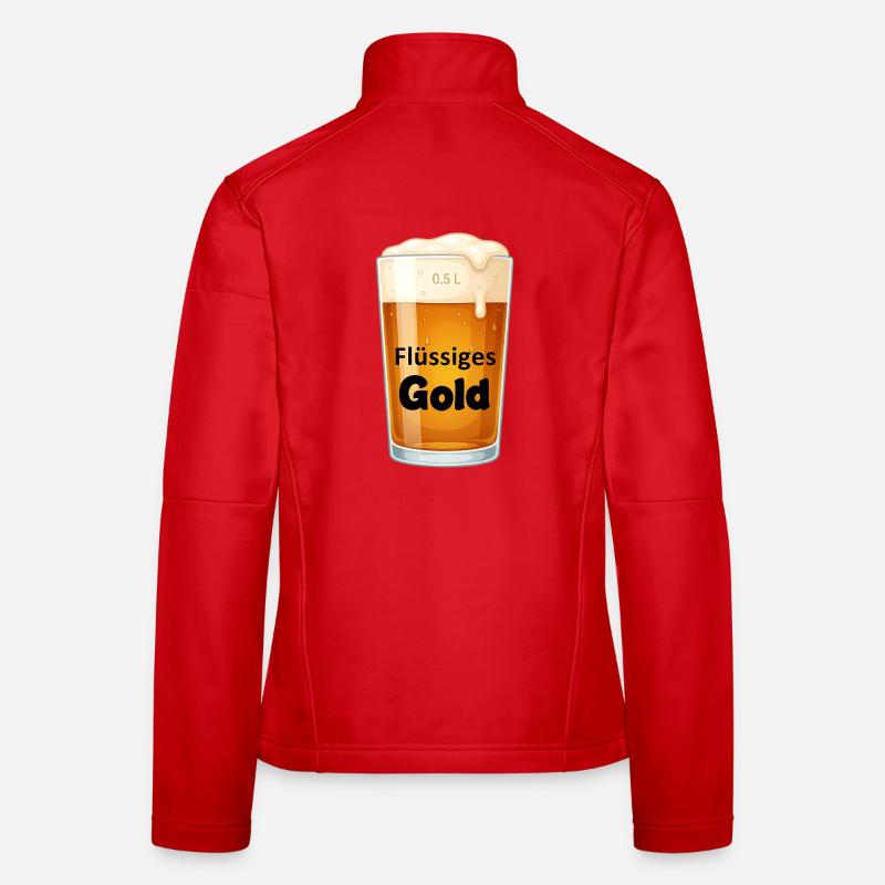 Flüssiges Gold Pint Design Frauen Softshelljacke