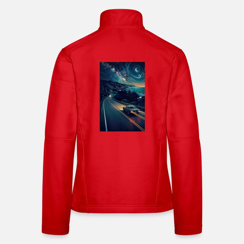 Road Trip côtier de minuit – Aventure rétro Veste en tissu softshell Femme