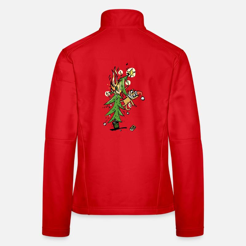 Weihnachten mit Katze im Baum Frauen Softshelljacke