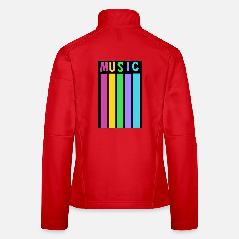 Colored music columns inspired by retro design - Women's Softshell Jacket - red