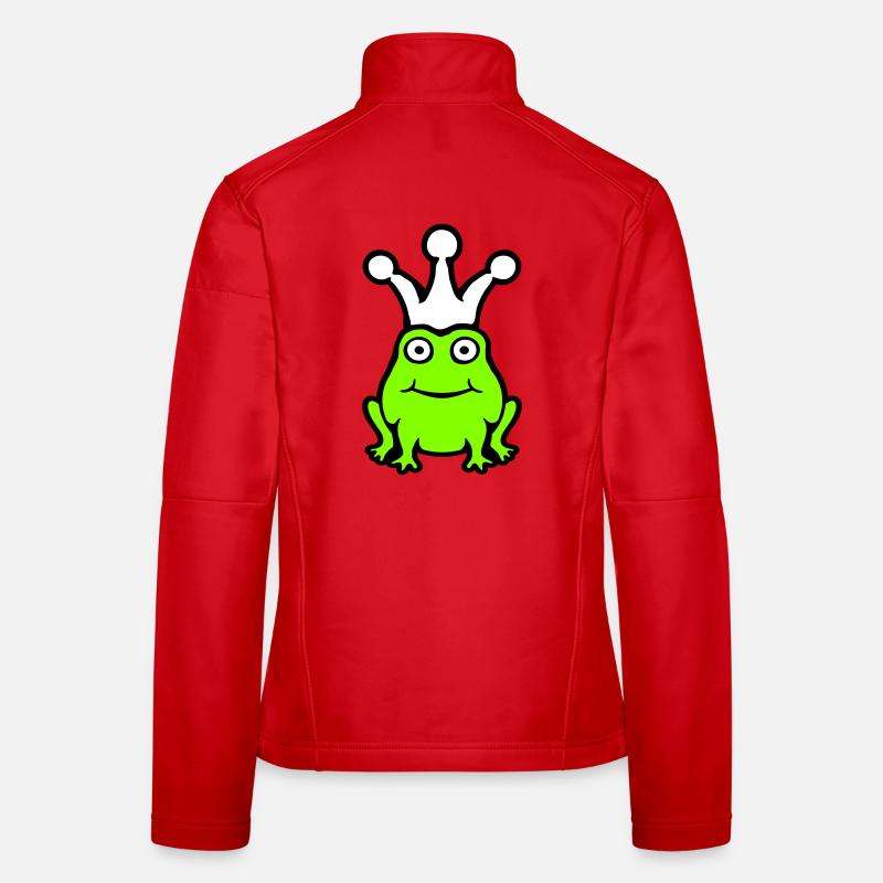 Frog King Crown Funny Cute Comic Frog Prince Women's Softshell Jacket
