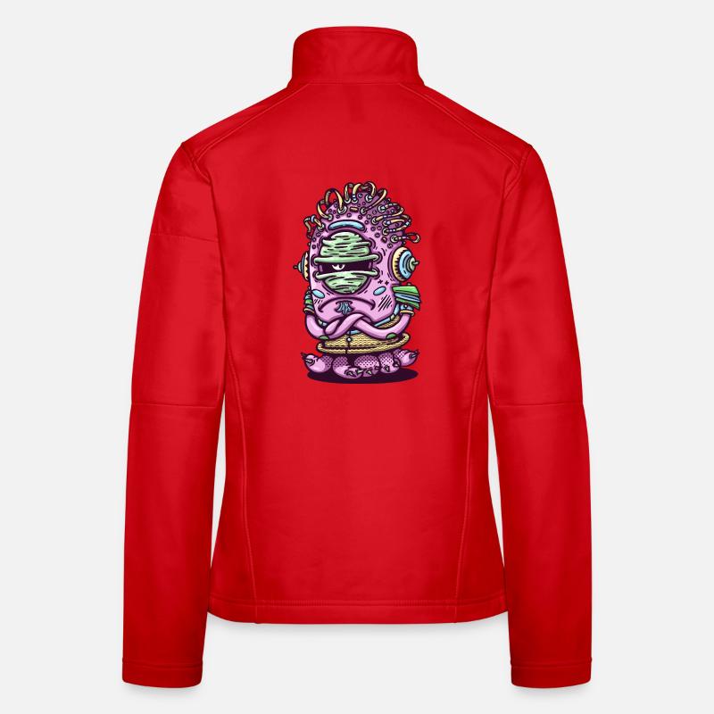 Space Pink Alien Creature Women's Softshell Jacket