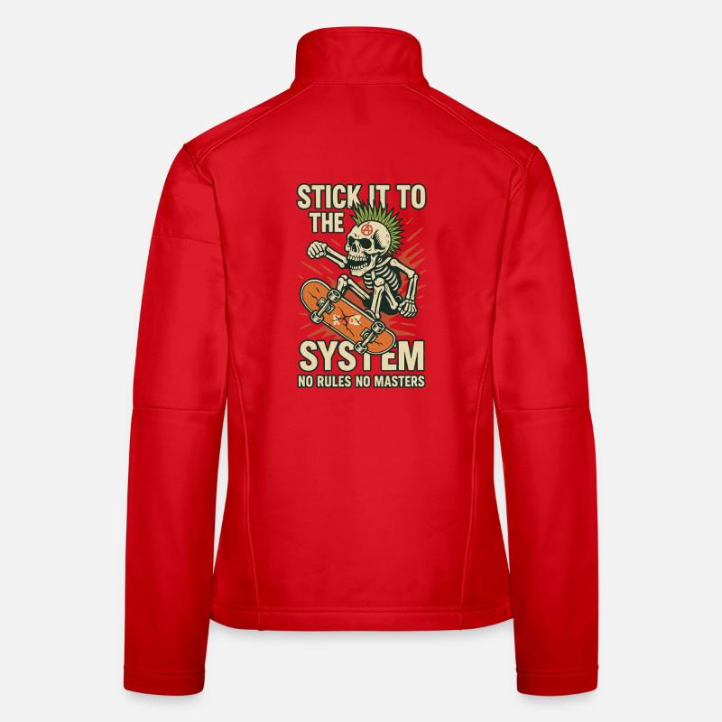 Skelett Skateboard Gegen das System Frauen Softshelljacke