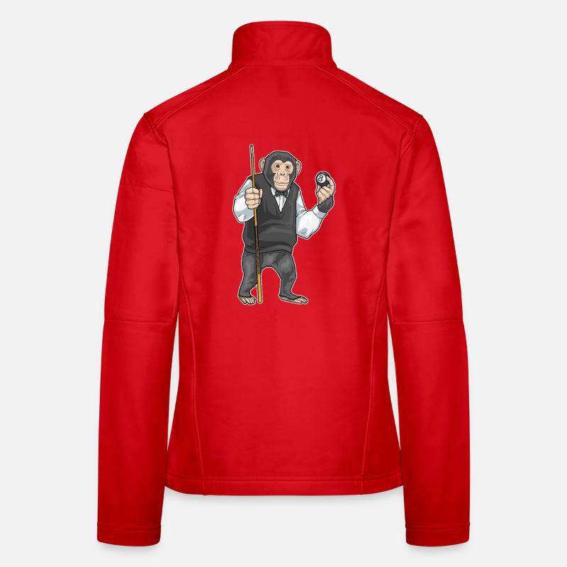 Affe Billiard Queue Sport Frauen Softshelljacke