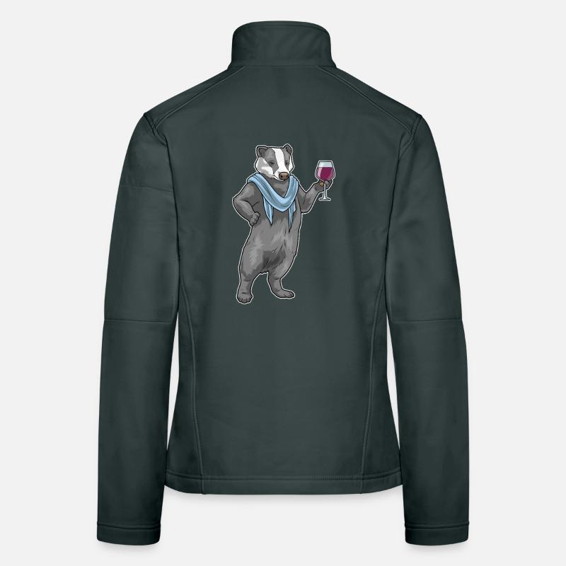 Dachs Rotwein Frauen Softshelljacke