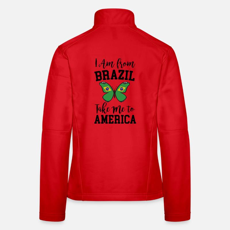 Papillon du drapeau du Brésil Veste en tissu softshell Femme