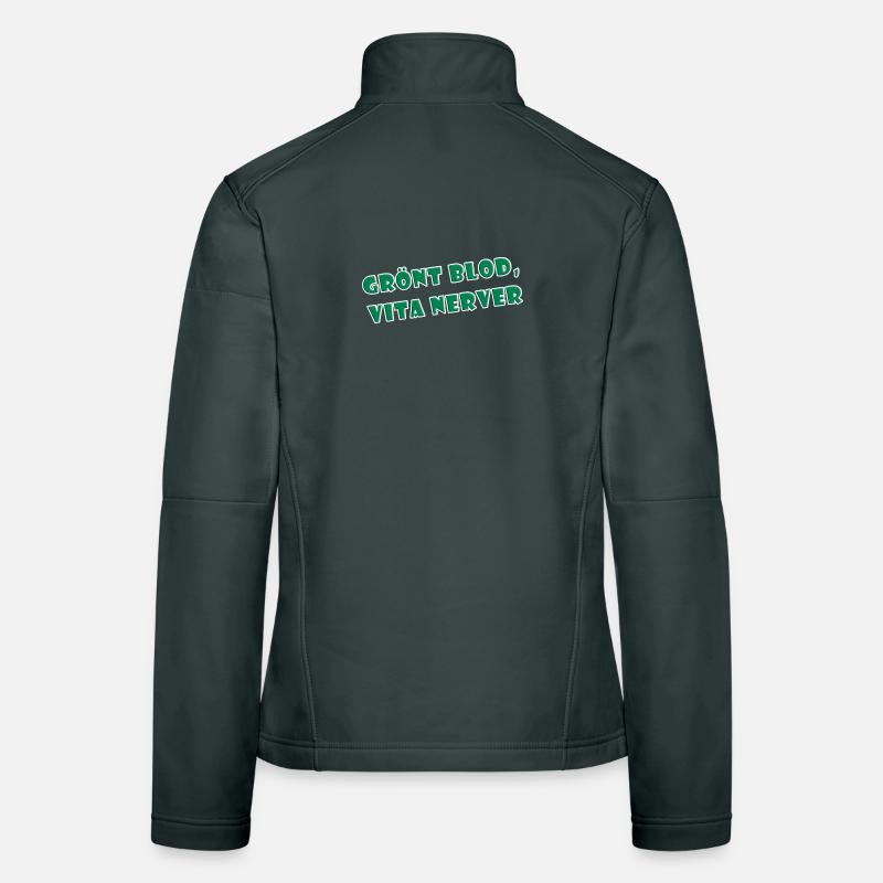 Nerfs blancs sang vert Veste en tissu softshell Femme