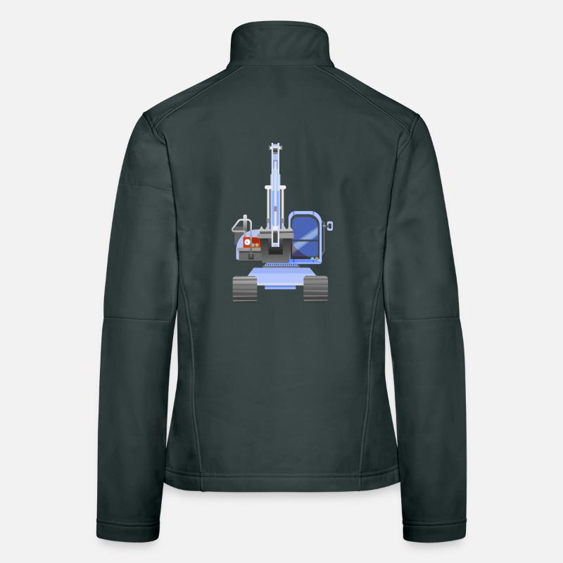 Blauer Bagger Frauen Softshelljacke