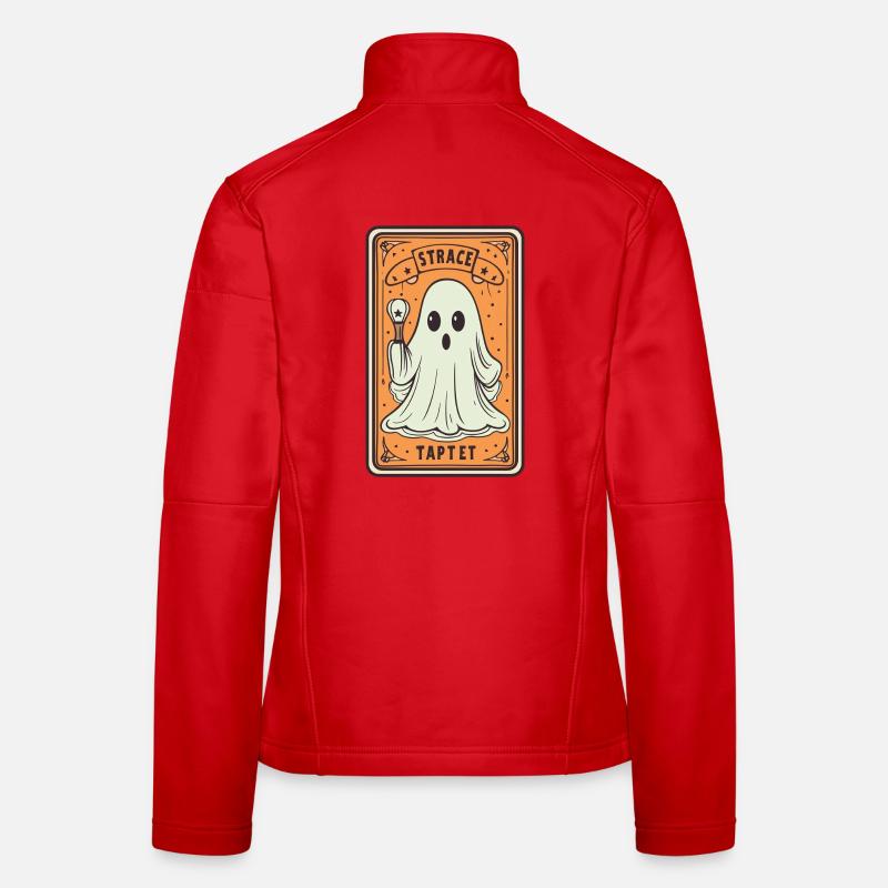 Tarot Card Ghost with Stick Women's Softshell Jacket