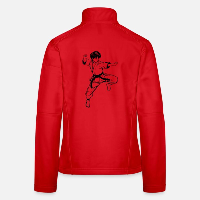 Karate Boy Drawing Women's Softshell Jacket